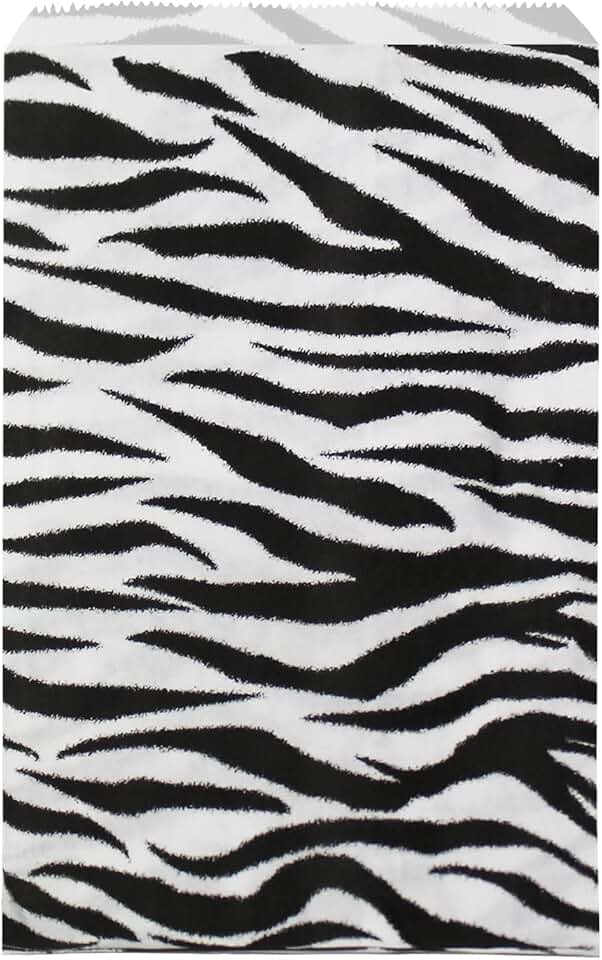 200 Plain and Patterned Small Paper Bags with Zebra Print