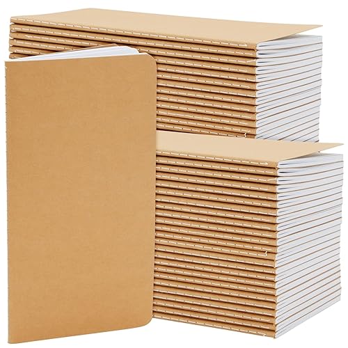 Kraft Brown Lined Notebooks for School, Pack of 48