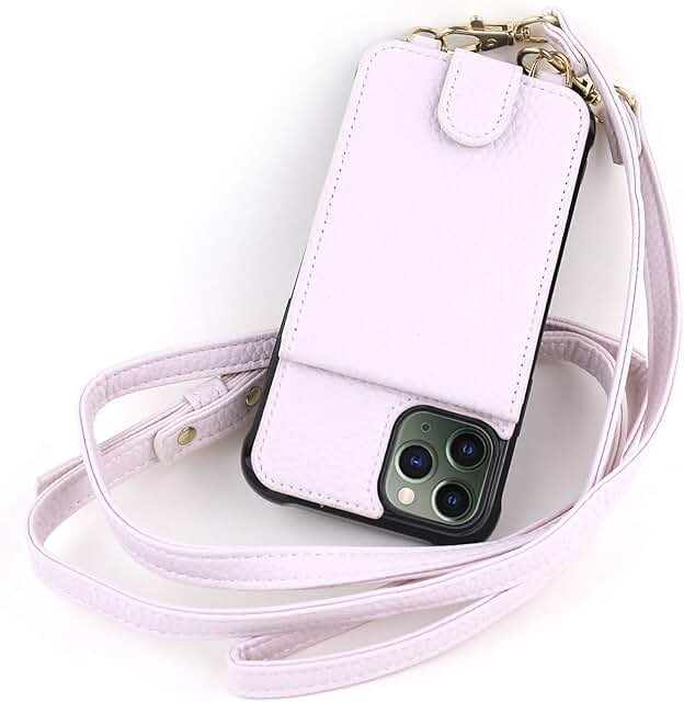 Pink RFID Crossbody Phone Wallet Case for iPhone 11 Pro
