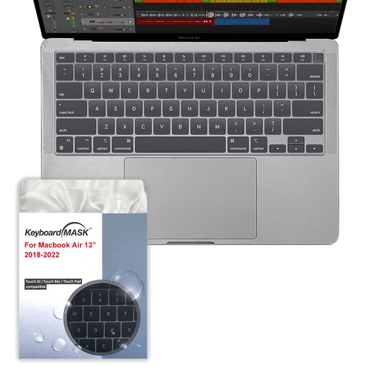 KeyboardMask for MacBook Air 13" Full Cover for Keyboard + Touchbar / Pad / ID Work While Covered Ultra Thin Keyboard Cover Protector Waterproof Anti-Dust MacBook AIR 13"(2018 2019 2020)