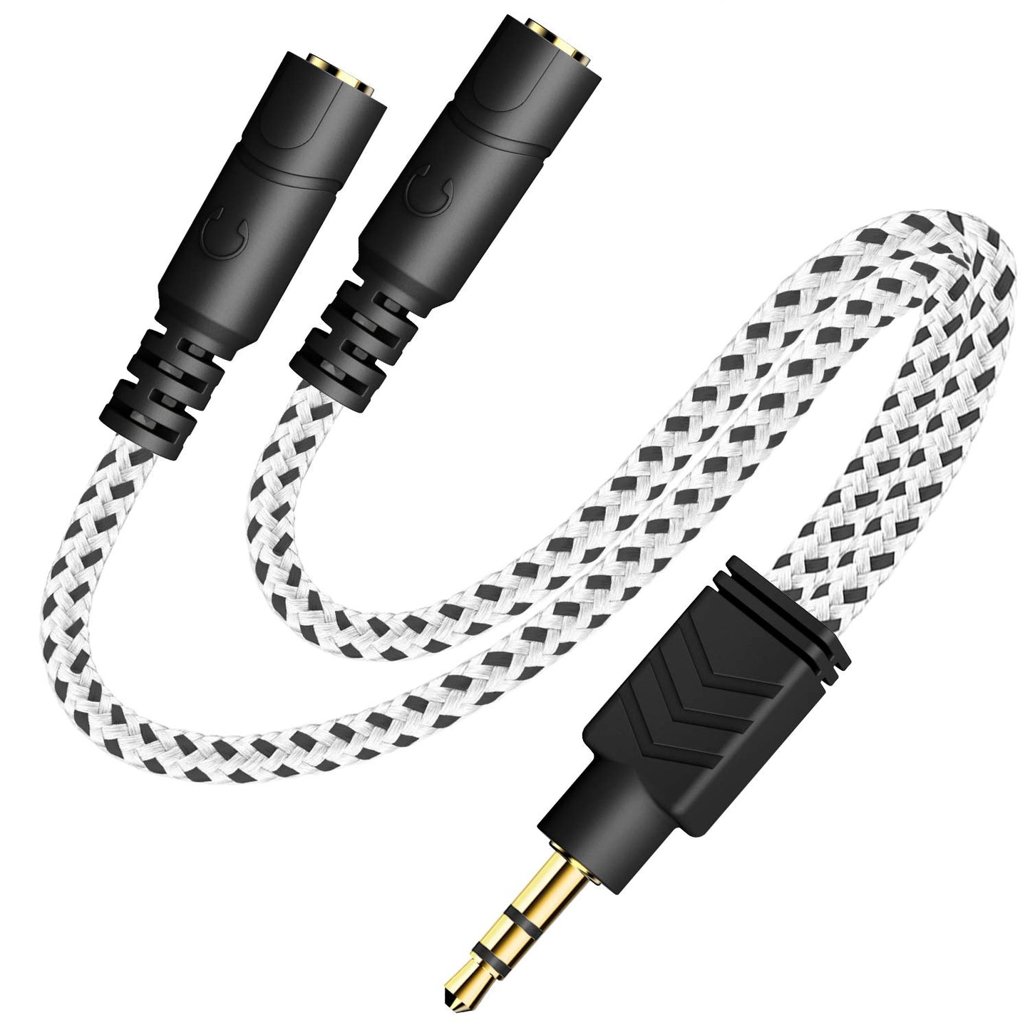 White 3.5mm Audio Splitter for Headphones and Speakers
