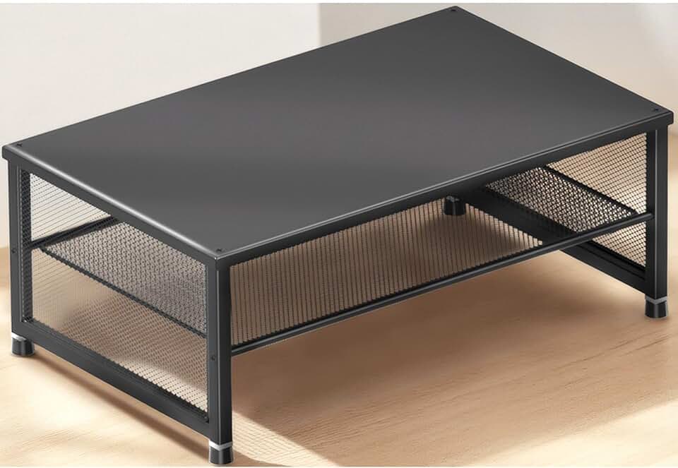 2-Tier Metal Monitor and Desk Organizer Stand