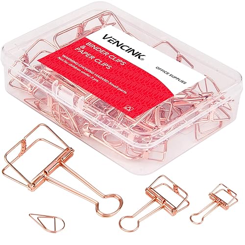 Set of Rose Gold Wire and Paper Clips in Assorted Sizes