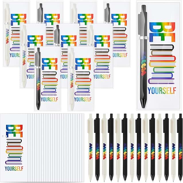 Rainbow Pride Gift Set with Pen, Cards, and Bags