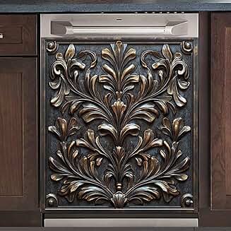 Copper Vines Dishwasher Magnet Cover, 23" x 26"