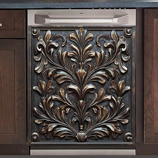 Copper Vines Dishwasher Magnet Cover, 23" x 26"