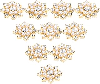 50pcs Crystal Snowflake Pearl Rhinestone Embellishments