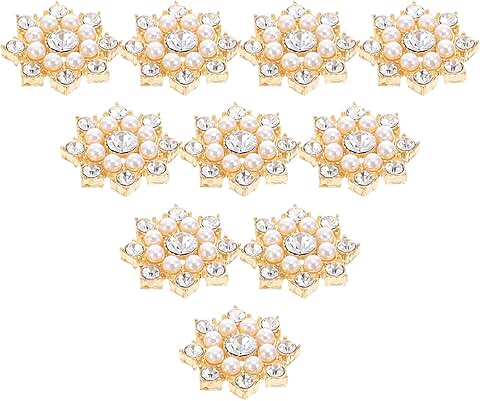 50pcs Crystal Snowflake Pearl Rhinestone Embellishments
