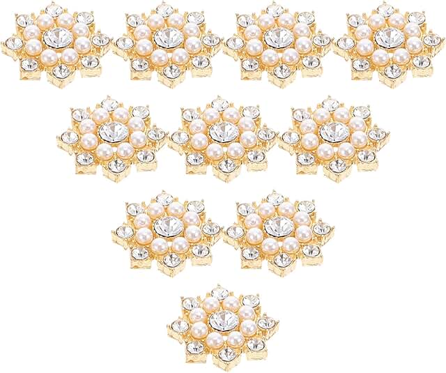 50pcs Crystal Snowflake Pearl Rhinestone Embellishments