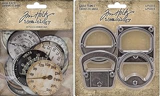 Bundle of two ivory gauge dials and frames