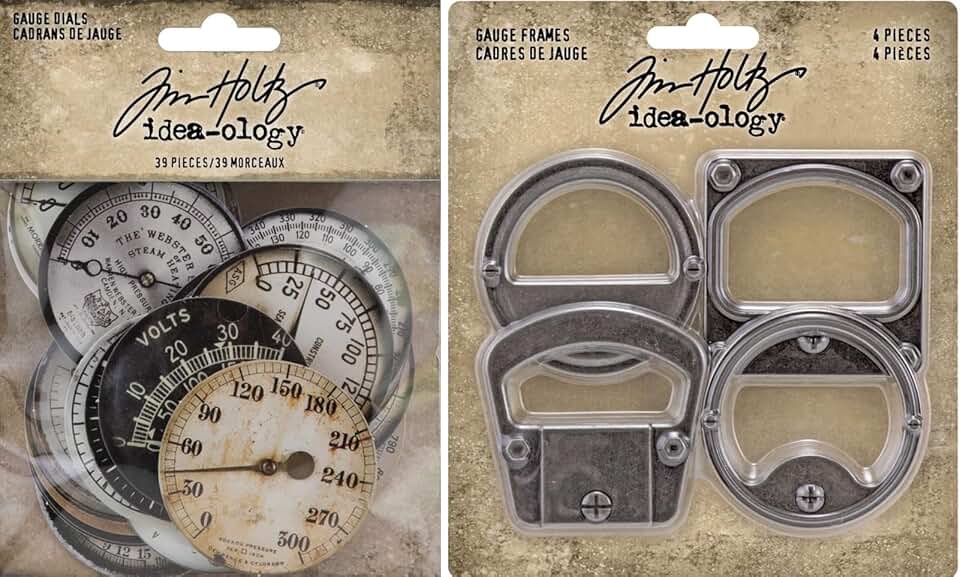 Bundle of two ivory gauge dials and frames