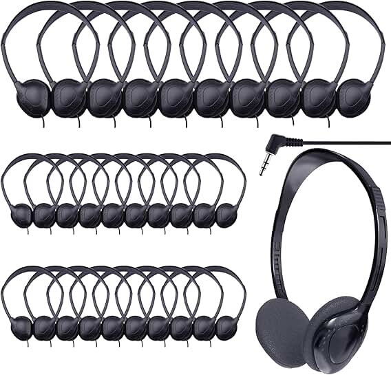 60 Pack Adjustable Kids and Adults Headphones with 3.5mm Jack