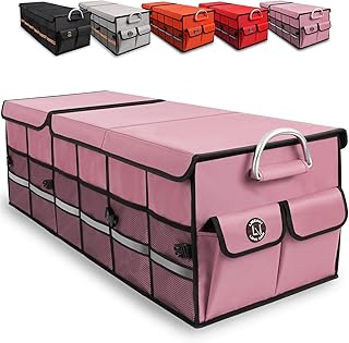 Large Pink Car Trunk Organizer with Waterproof and Non-Slip Base