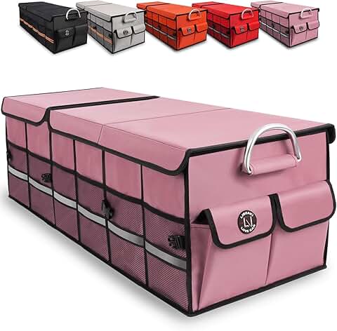 Large Pink Car Trunk Organizer with Waterproof and Non-Slip Base
