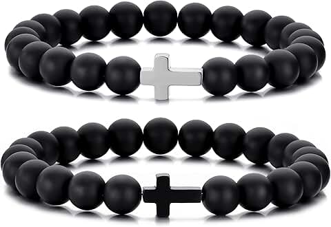 Beaded Cross Bracelets for Men and Women