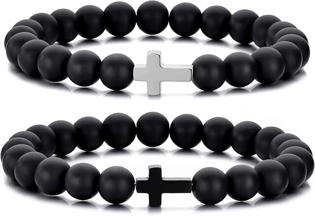 Beaded Cross Bracelets for Men and Women