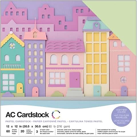 12x12 Textured Cardstock Scrapbook Paper Pack, 60 Sheets