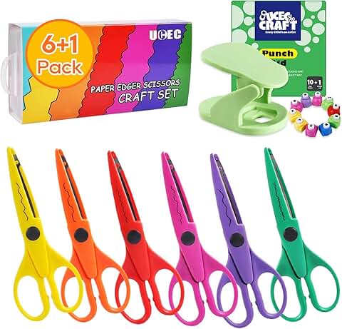 Craft Scissors and Paper Punch for Crafts and Scrapbooking