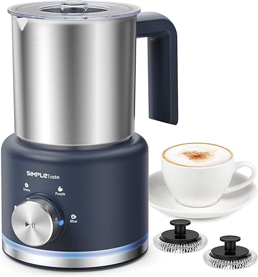 4-in-1 Electric Milk Frother for Hot and Cold Drinks