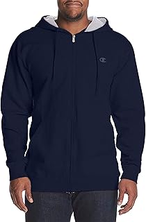 Large men's fleece zip-up hoodie jacket