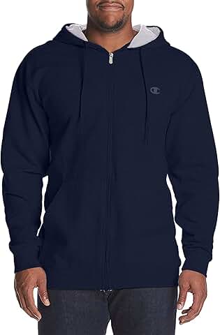 Large men's fleece zip-up hoodie jacket