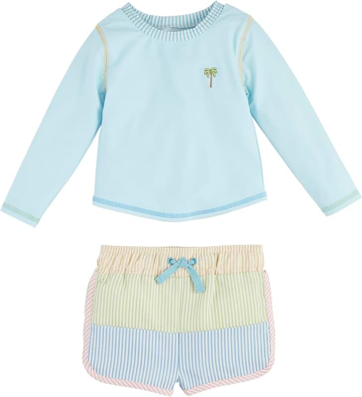Baby Boy Seersucker Rashguard Set 12-18 Months