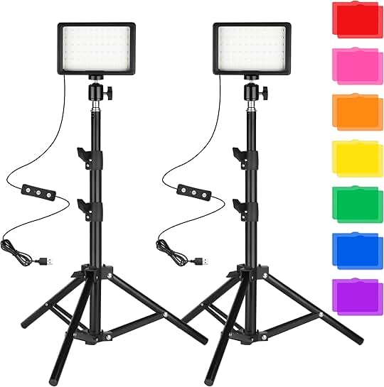 Dimmable 5600K LED Photo Video Light 2-Pack