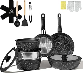 23-Piece Nonstick Ceramic Cookware Set with Removable Handles