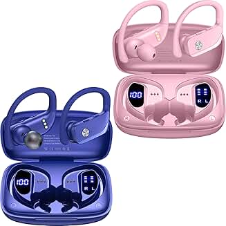 Wireless Sport Earbuds with LED Display and Mic