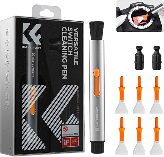 Versatile Lens Cleaning Pen with Tips and Swabs