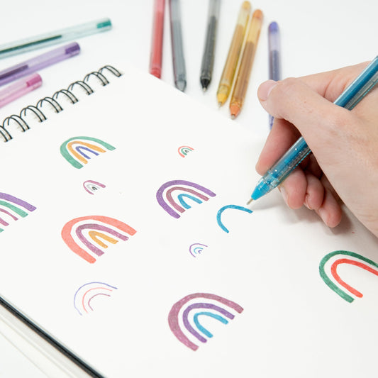 10 Assorted Glitter Gel Pens with Bold 1.0mm Tips
