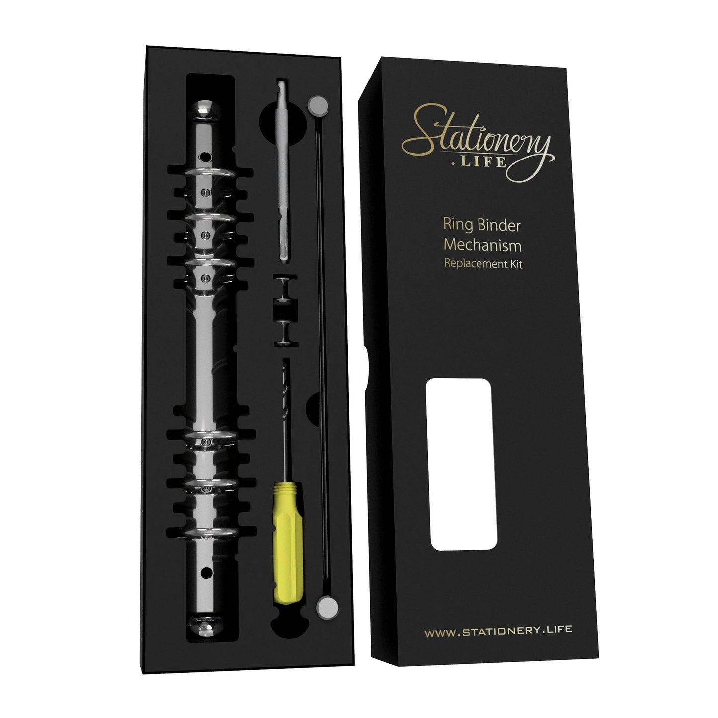 A5 Silver 6-Ring Binder Mechanism Replacement Kit