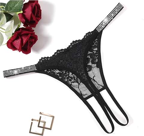 Women’s Floral Lace Mesh Thong Underwear