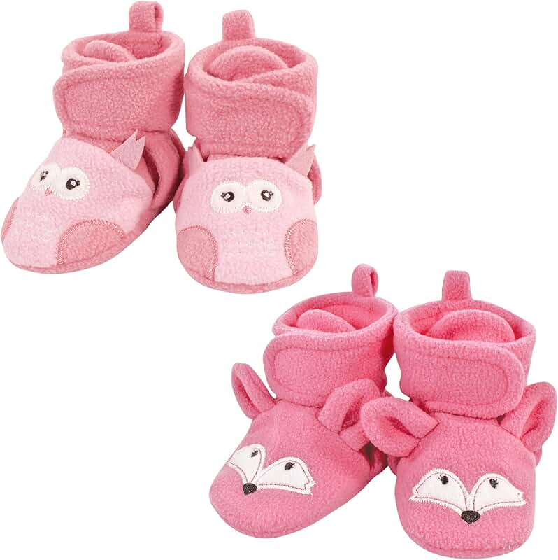Baby Girl's Animal Fleece Booties 2-Pack