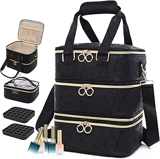 3-Layer Nail Polish Organizer Bag for 60 Bottles