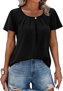 Women's Short Sleeve Floral Summer Tunic Top