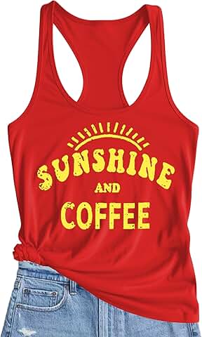 Women's Sunshine Coffee Graphic Sleeveless Tank Top
