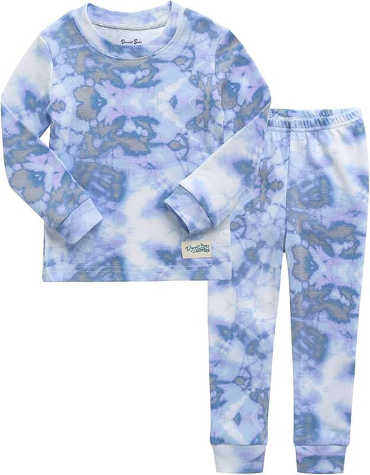 Toddler Boys Girls Cotton Marbling Tiedye Pajama Set