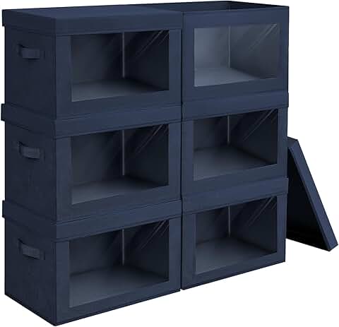 Six Large Fabric Storage Bins with Lids