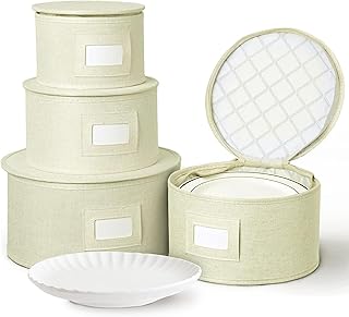 Cream 4-piece hard shell storage container set