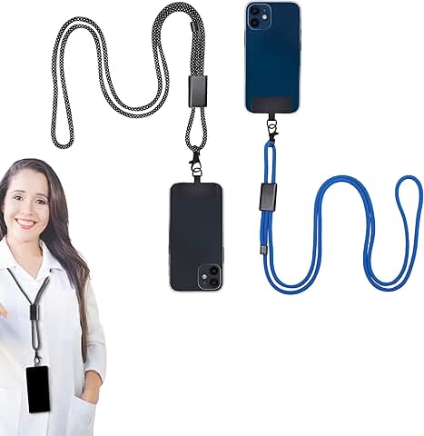 Two-Pack Adjustable Phone Lanyards for All Smartphones