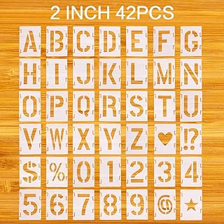 42-Piece Reusable Letter and Number Stencil Kit for Painting