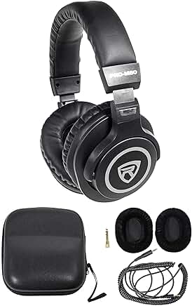 Studio Monitoring Headphones with Detachable Cable and Interchangeable Ear Pads