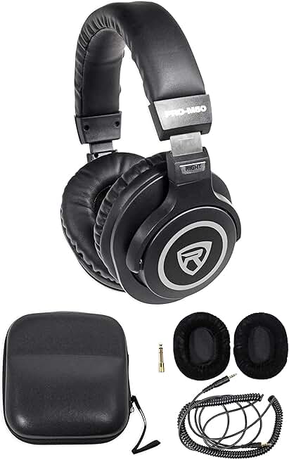 Studio Monitoring Headphones with Detachable Cable and Interchangeable Ear Pads