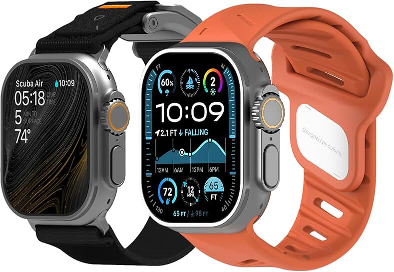 Velvet Nylon and Fluoroelastomer Watch Bands for Apple Watch