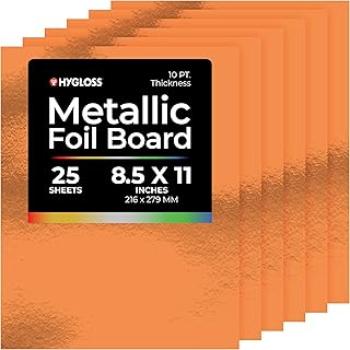 Shiny Red Copper Metallic Cardstock Sheets, 8.5" x 11"