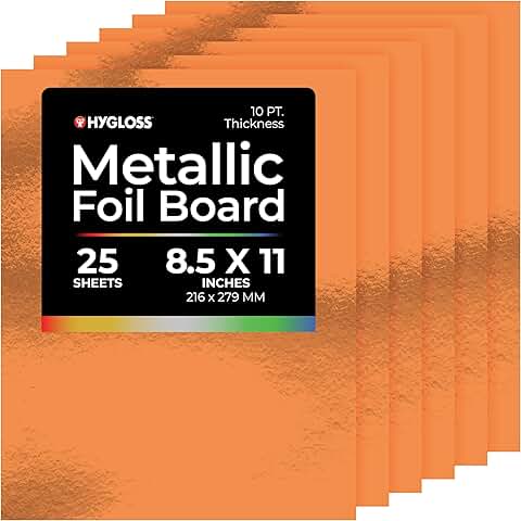 Shiny Red Copper Metallic Cardstock Sheets, 8.5" x 11"