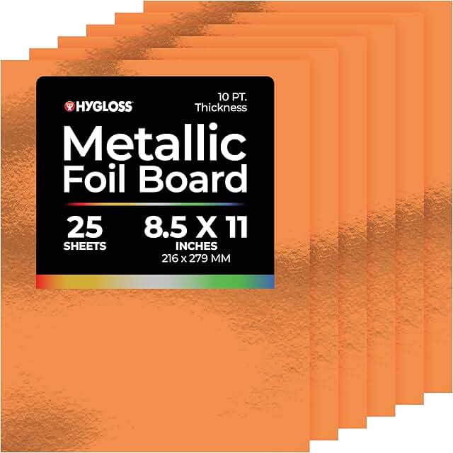 Shiny Red Copper Metallic Cardstock Sheets, 8.5" x 11"