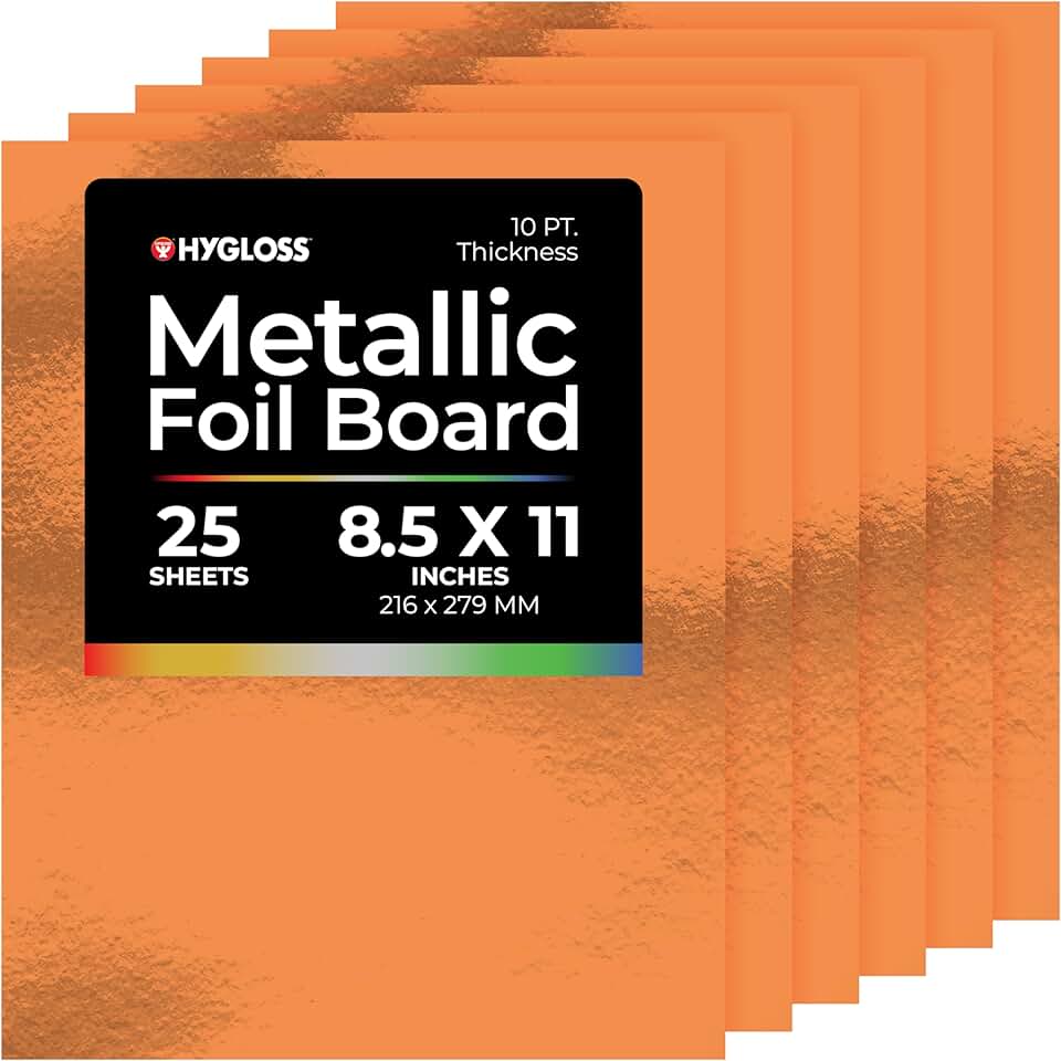 Shiny Red Copper Metallic Cardstock Sheets, 8.5" x 11"