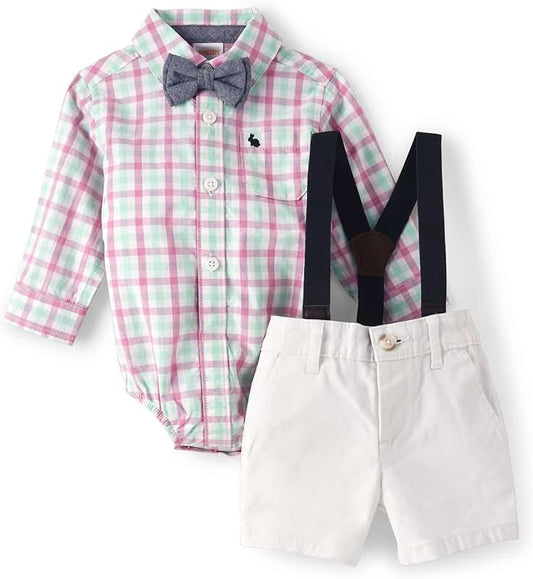 Baby Boys' Long Sleeve Bodysuit and Shorts Set